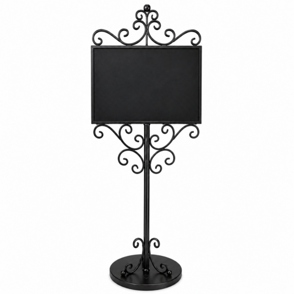 Standing Scroll Chalkboard - Something Borrowed Decor Hire