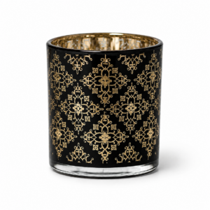 Black & Gold Patterned Votive