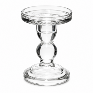 Glass Pillar Candle Holder Short