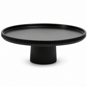 Black Ribbed Cake Stand