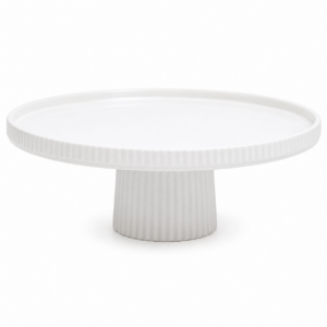White Ribbed Cake Stand