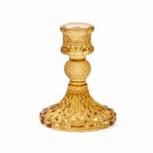 Amber Candlestick Cut Glass