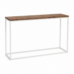 Cocktail Table White Metal Long