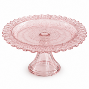 Pink Glass Cake Stand