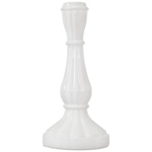 White Glass Candlestick H22cm