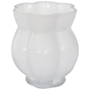 White Glass Fluted Vase Small