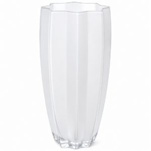 White Glass Fluted Vase Tall